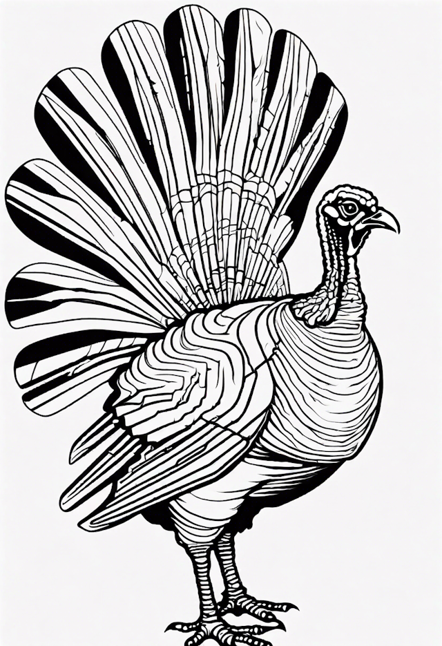 Majestic Turkey Coloring Page