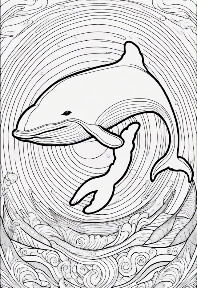 A coloring page of Whale’s Ocean Dance Coloring Page