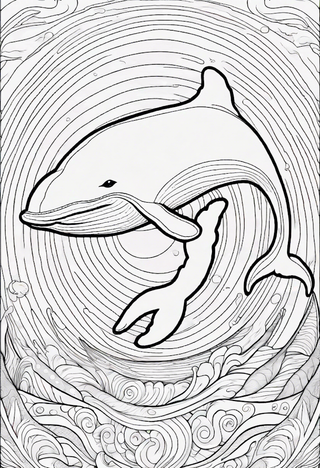 Whale’s Ocean Dance Coloring Page