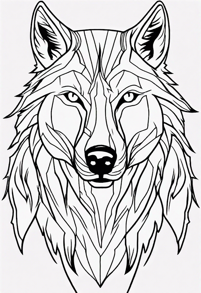 Majestic Wolf Coloring Page