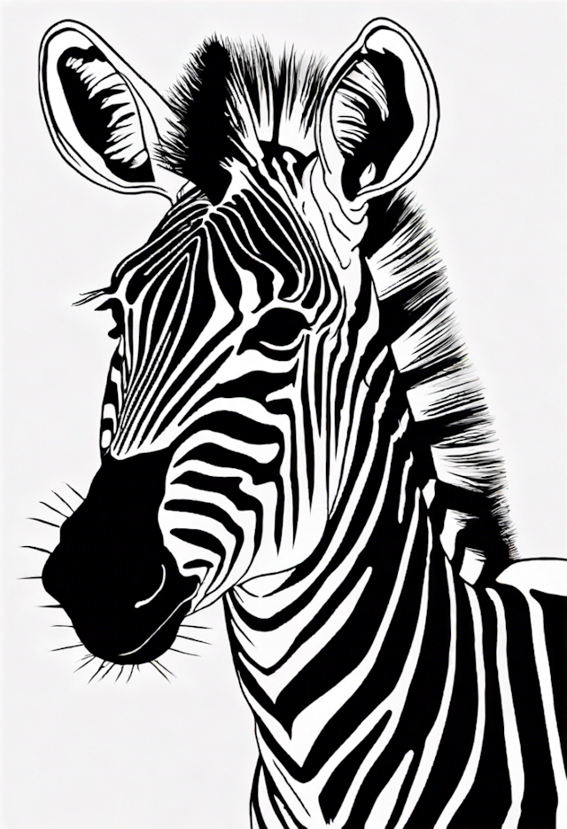 A coloring page of Zany Zebra Coloring Adventure