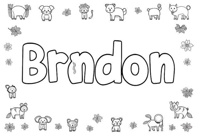 A coloring page of Brandon’s Animal Friends Coloring Page