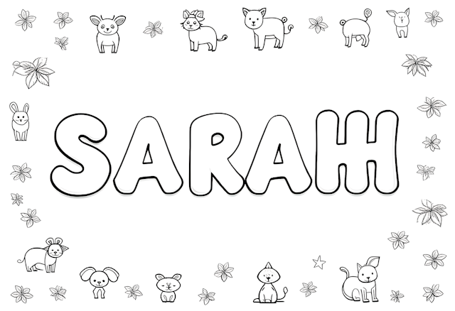 Sarah’s Animal Friends Coloring Page