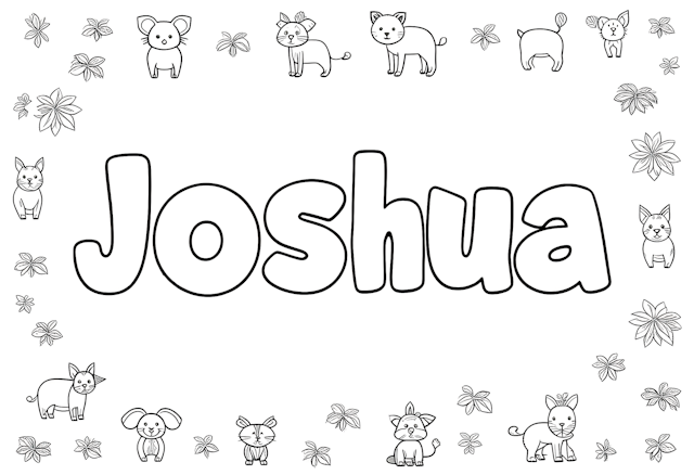 Joshua’s Animal Friends Coloring Page