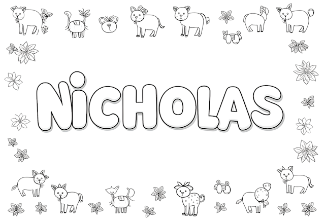 Nicholas’ Animal Friends Coloring Page