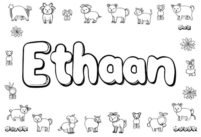 A coloring page of Ethan’s Animal Kingdom Coloring Page