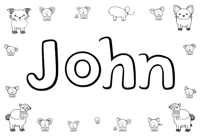John’s Animal Friends Coloring Page