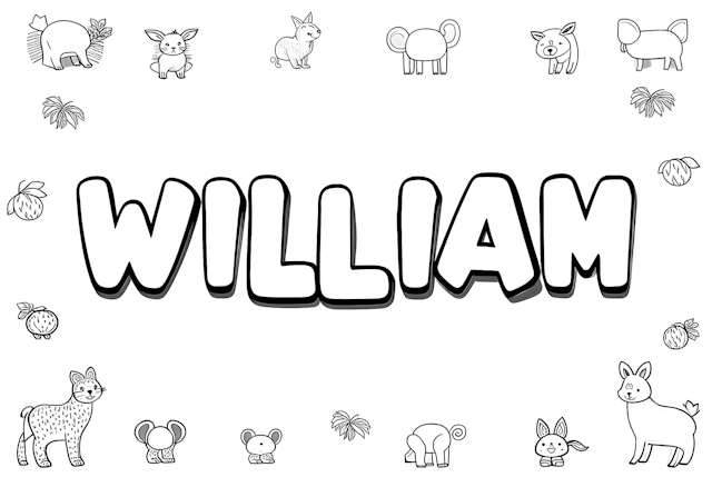 William’s Animal Friends Coloring Page
