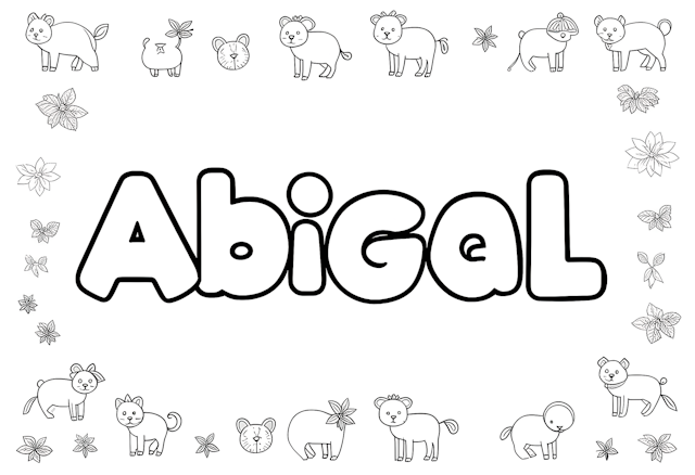 Abigail’s Animal Friends Coloring Page