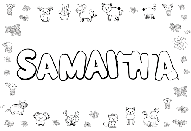 Samantha’s Animal Friends Coloring Fun