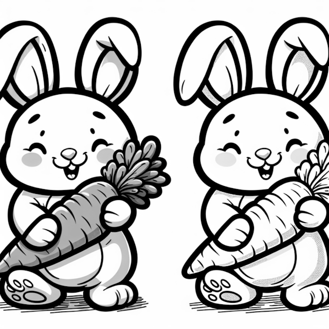 A coloring page of Benny the Bunny and His Carrots Coloring Page