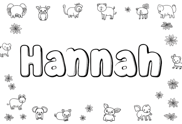 A coloring page of Hannah’s Animal Coloring Adventure