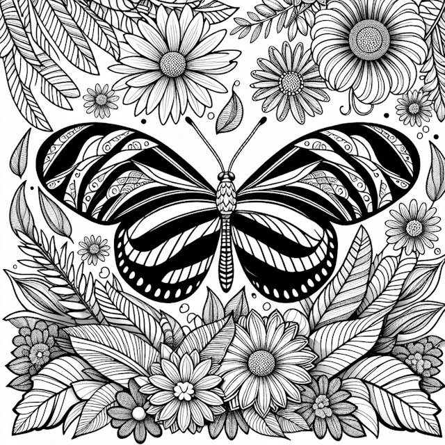 Butterfly Garden Bliss Coloring Page