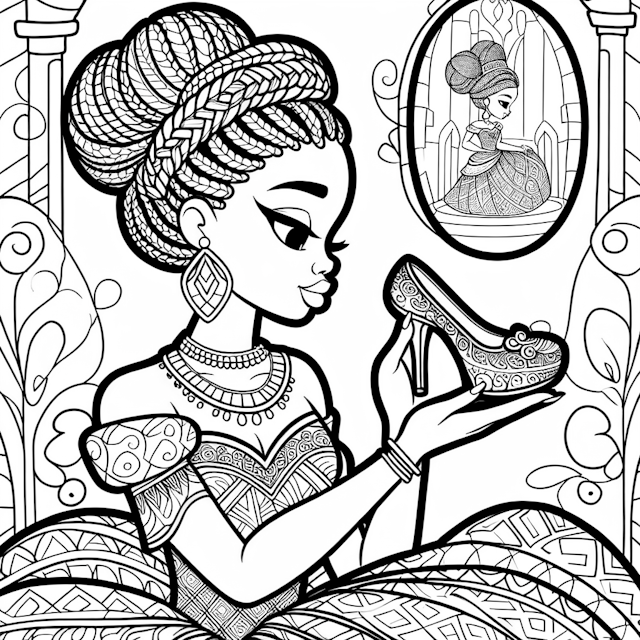 Cinderella’s Magical Shoe: A Royal Coloring Adventure