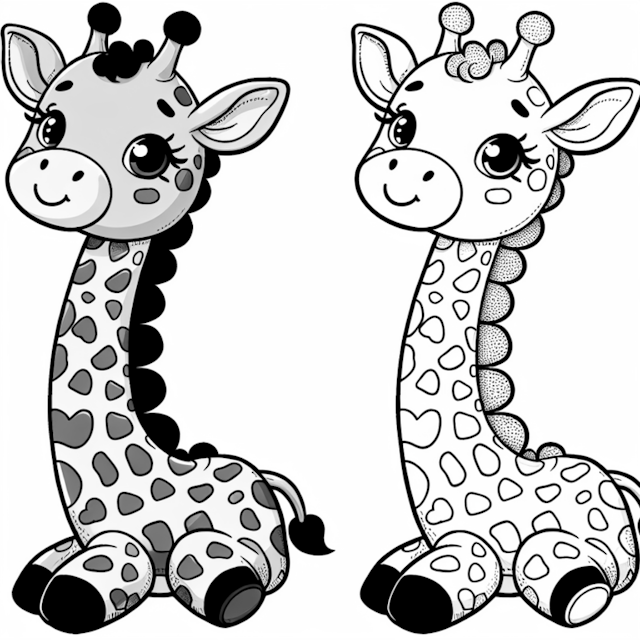 A coloring page of Color and Create with Gerry the Giraffe