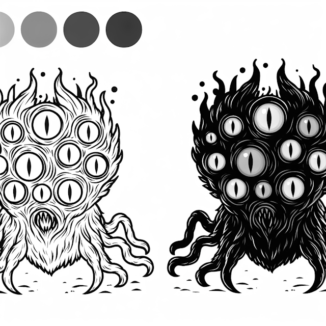 Color the Multi-Eyed Monster!