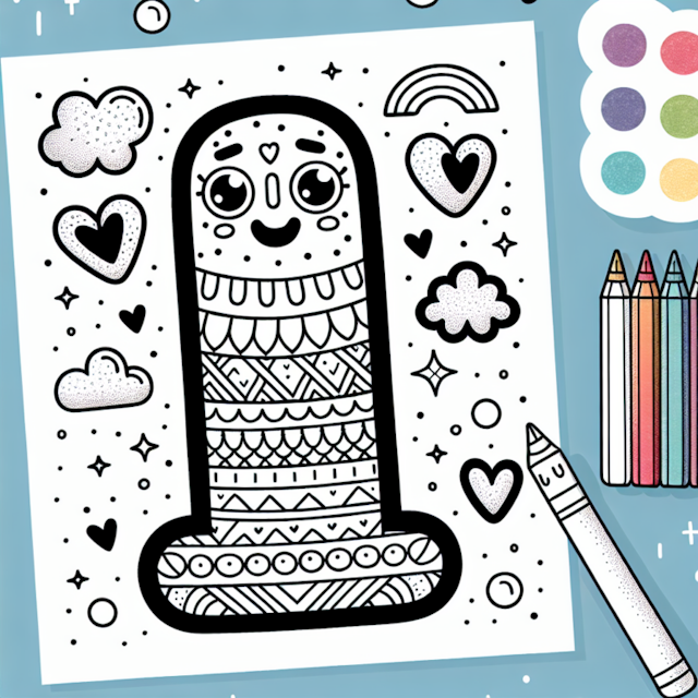 A coloring page of Colorful Adventures with Smiley the Mosaic!