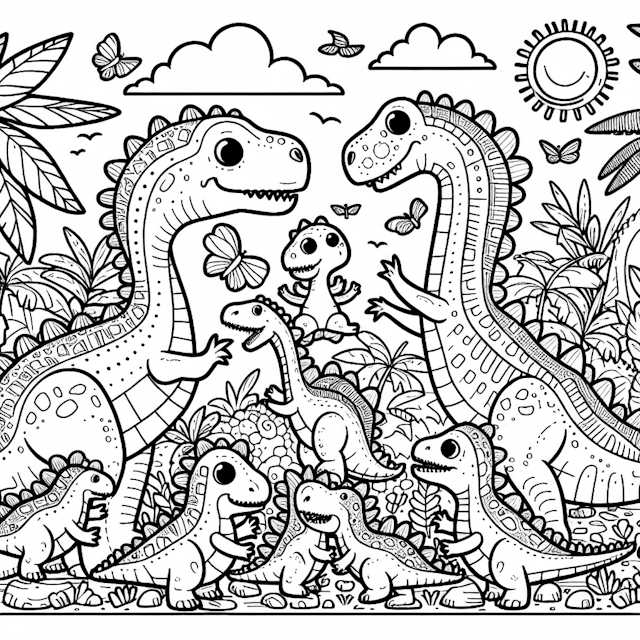 Dino Family Adventure in the Jungle