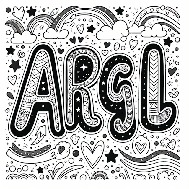 A coloring page of “Doodle Fun with Argyle”