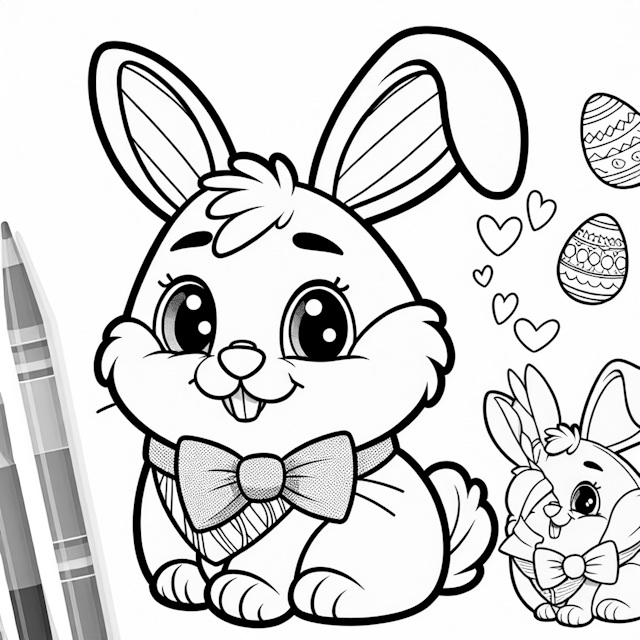 Easter Bunny Fun Coloring Page