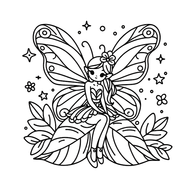 A coloring page of Fairy Belle’s Enchanted Garden Coloring Page