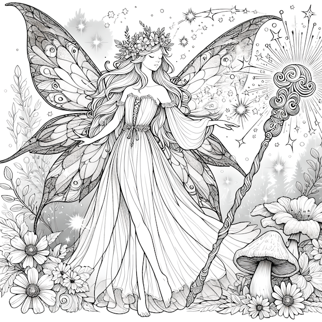 Fairy Enchantress in a Magical Garden