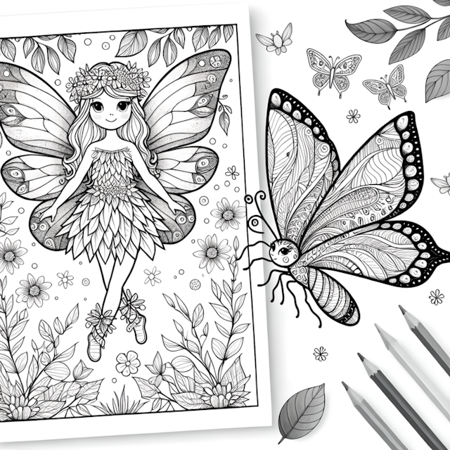 A coloring page of Fairy Flora’s Enchanted Garden Coloring Page
