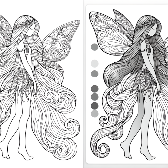 A coloring page of Fairy Princess Wingalina’s Magic Garden
