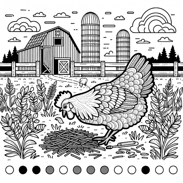 “Farmyard Scene with Henny the Hen”