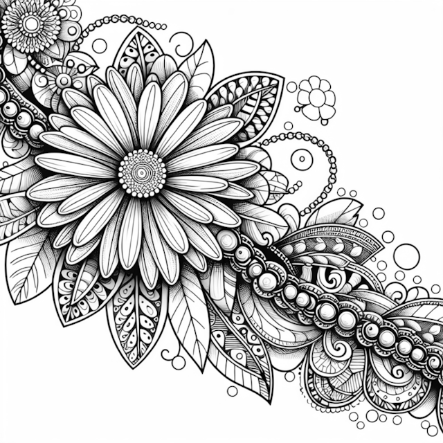 A coloring page of Floral Fantasy: Intricate Garden Coloring Page