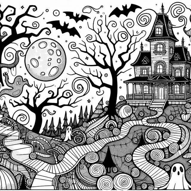 Haunted Halloween Mansion and Spooky Ghosts