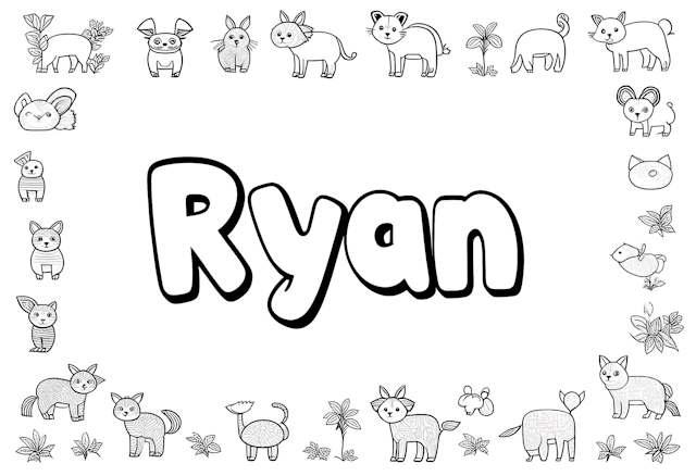 Ryan’s Animal Friends Coloring Page