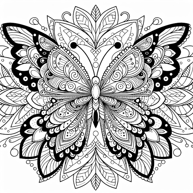 Intricate Butterfly Bliss Coloring Page