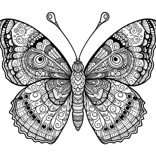 A coloring page of Intricate Butterfly Patterns Coloring Page