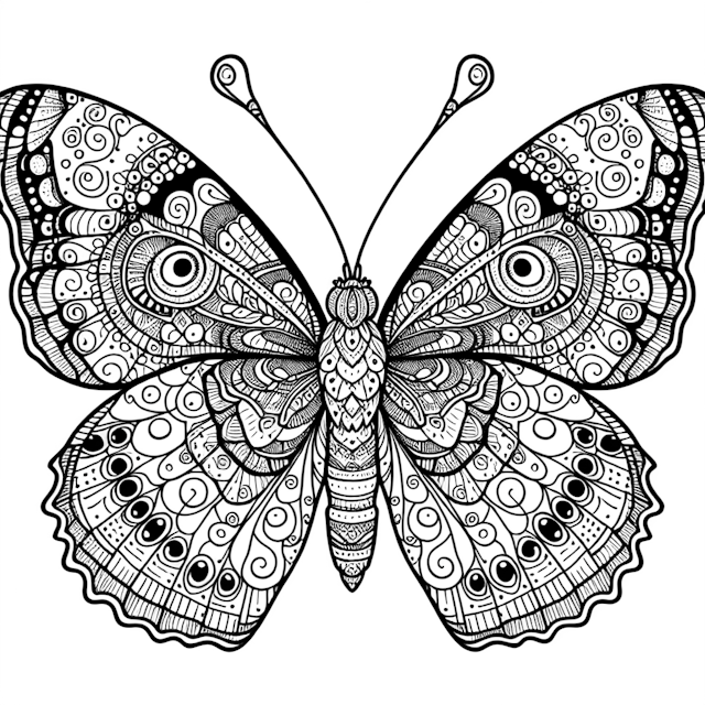 Intricate Butterfly Patterns Coloring Page