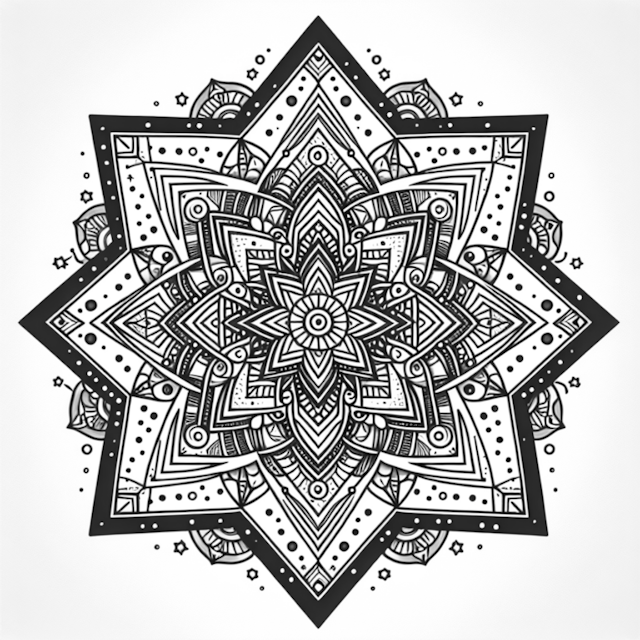 A coloring page of Intricate Mandala for Relaxing Coloring