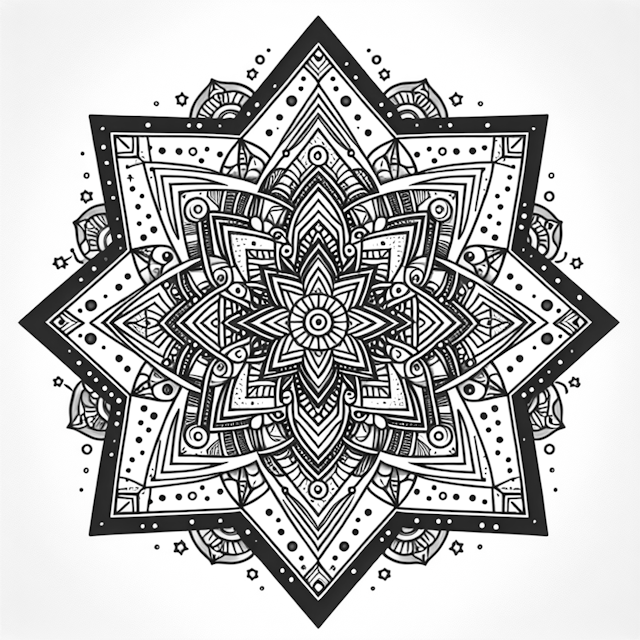 Intricate Mandala for Relaxing Coloring