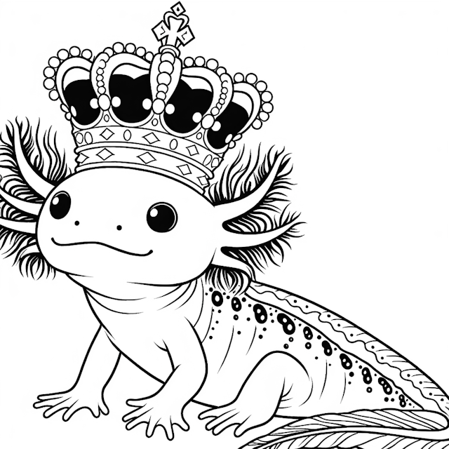 King Axolotl in His Royal Crown