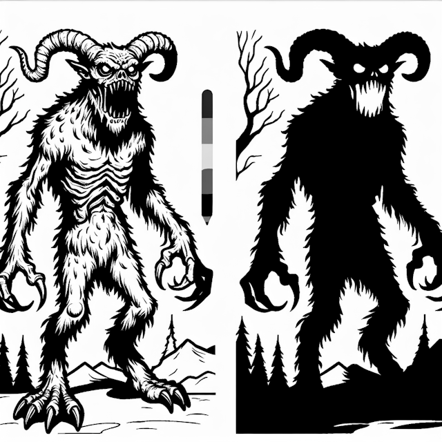 Krampus in the Wilderness Coloring Page
