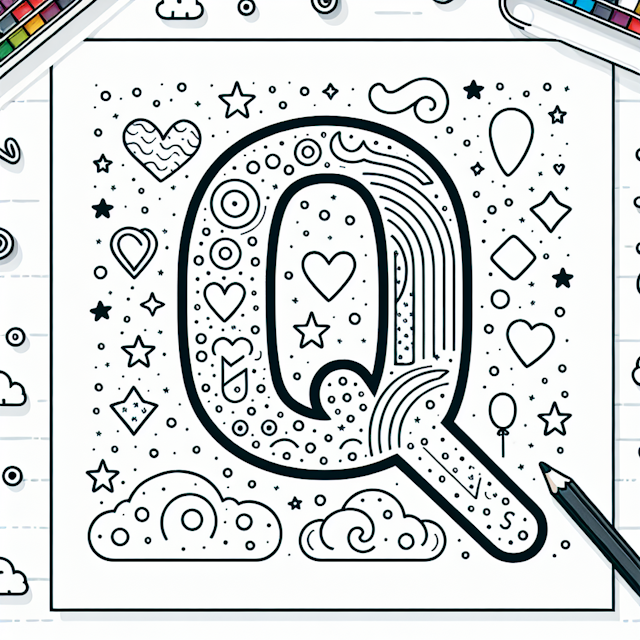 Letter Q Fun Coloring Page