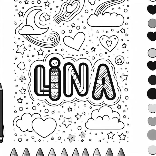 Lina’s Dreamy Night Sky Coloring Page