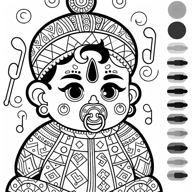 Little Krishna Coloring Page