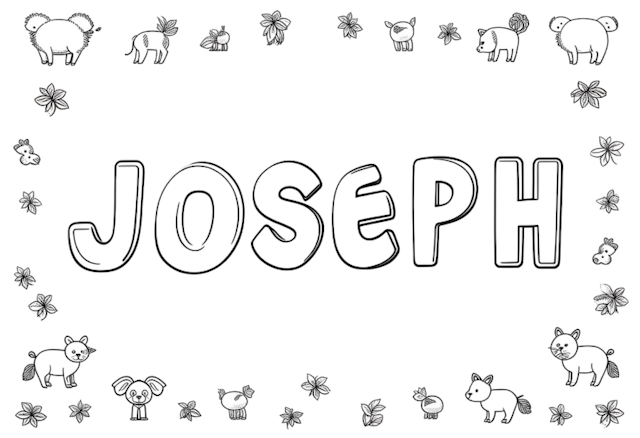 A coloring page of Joseph’s Animal Friends Coloring Page
