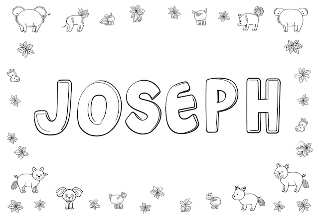 Joseph’s Animal Friends Coloring Page