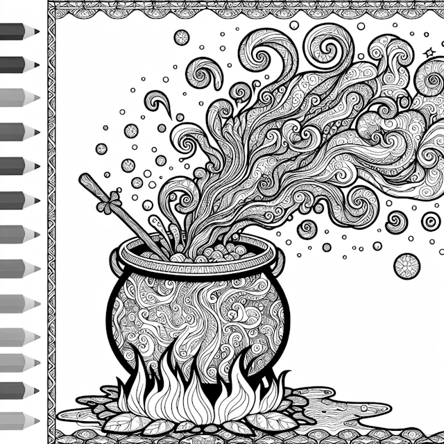 Magical Cauldron of Swirling Potions