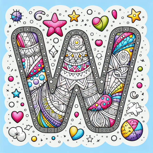 A coloring page of Magical W Adventures Coloring Page