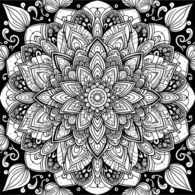 A coloring page of Mandala Bliss Coloring Page