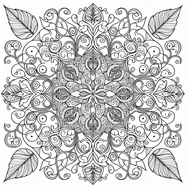 Mandala Garden Fantasy Coloring Page