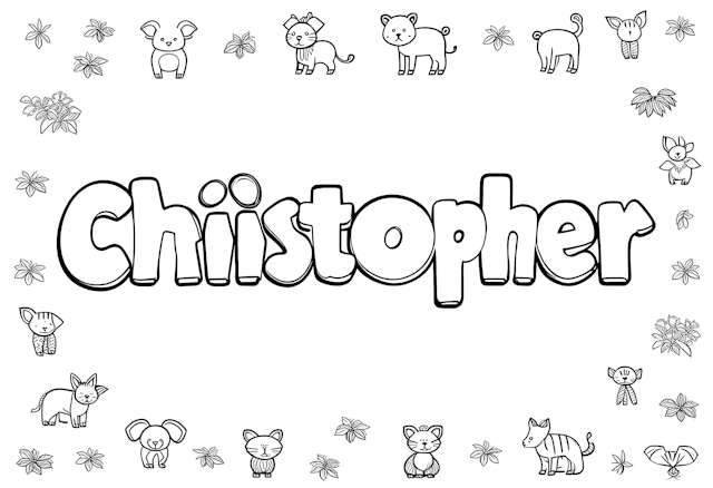Chiistopher’s Animal Friends Coloring Page