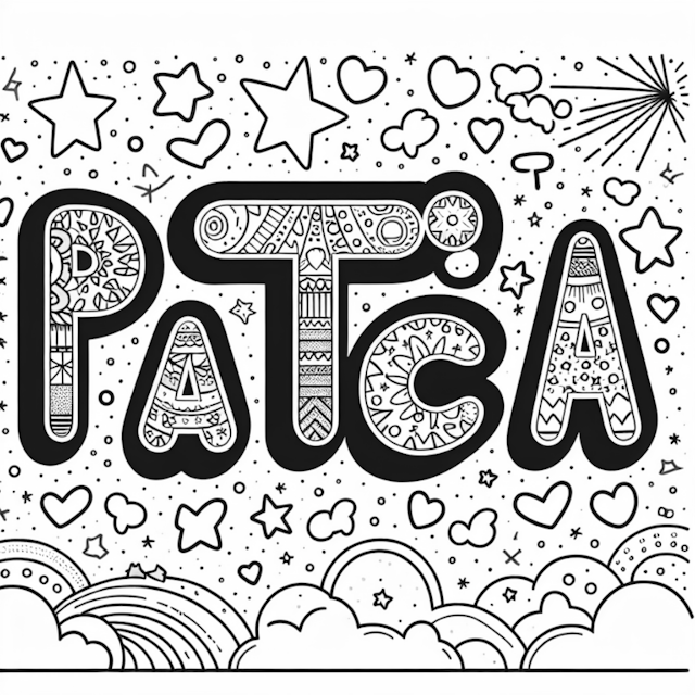 A coloring page of PATCA: Fun and Whimsical Coloring Adventure